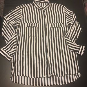 Black and White Striped Zara Top